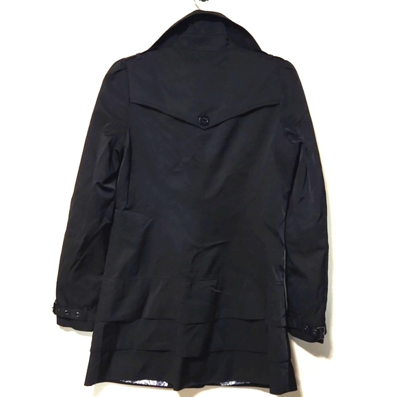 Guess Los Angeles Lightweight Black Trench Coat Size Medium - Picture 4 of 14